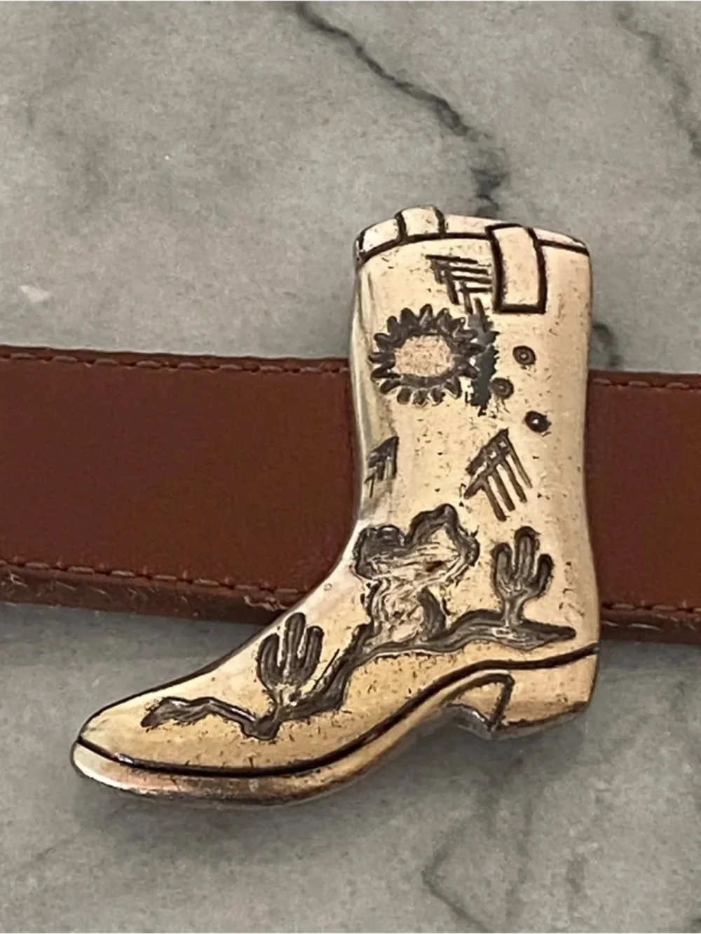 Vintage Justin Heavy Concho Cowboy Belt STAMPED RARE FIND